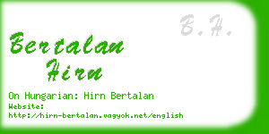 bertalan hirn business card